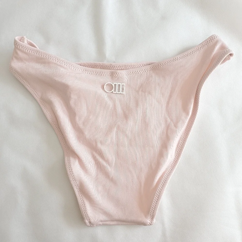 New Solid & Striped The Jade Rib Ballet P Barbie Pink Swim Bikini Bottom Small